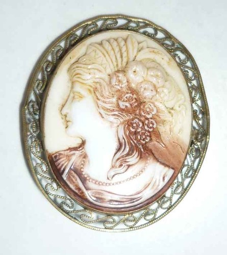 Broche ancienne camée vintage - broche,