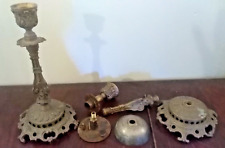 Ancienne paire de bougeoirs musicaux Napoléon III avec sonnette d'appel au pied