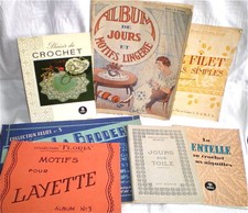 7 REVUES GUIDES ANCIENS COUTURE BRODERIE CROCHET