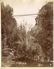 Allemagne, Château de Neuschwanstein, Pollatschlucht Vintage albumen print.  T