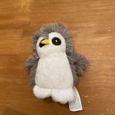 MINI PELUCHE HIBOU Chouette Oiseau BUFFALO GRILL GRIS BLANC Jaune 13 CM