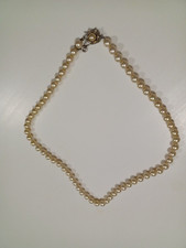 Beau grand collier en perles de Majorque Fermoir argent 1980