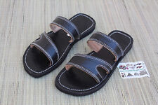 Sandales d'été en Cuir Noir - Homme Femme ARTISANAT CONFORT QUALITÉ Du 36 au 46