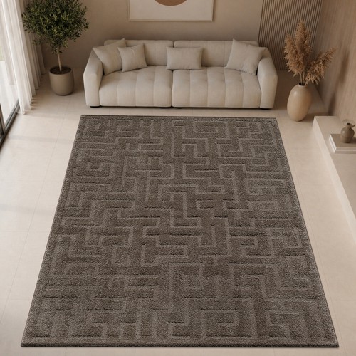 Tapis brun foncé moderne - , doux