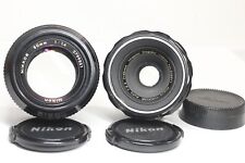 Lot de 2 objectifs Nikon Non Ai Nikkor 50mm F/1.4 + Micro-Nikkor 55mm F/3.5 N...