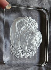 Daum France : presse-papier en cristal dépoli tête de chien Terrier