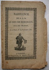 Naissance de S. A. R. le Duc