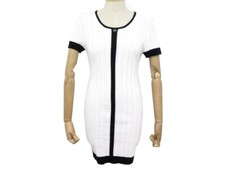 NEUF ROBE CHANEL P37939 BOUTON TETE DE LION L 42 EN COTON BLANC DRESS 3500€