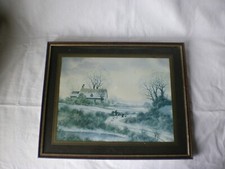 Gravure sous verre, paysage