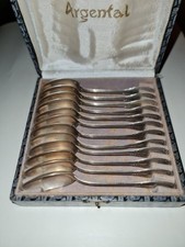 12 superbes petites cuillères argent massif - Poinçon Minerve 1er Titre + Ecrin