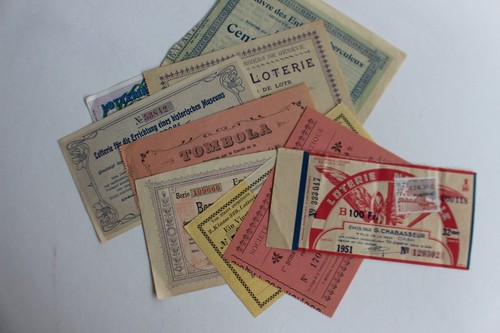 Anciens billets loterie et - anciens, de