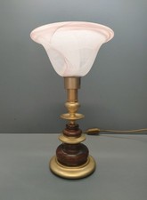 Lampe Zonca  Voghera - Laiton ciré, verre givré, bois - 70's - Italie