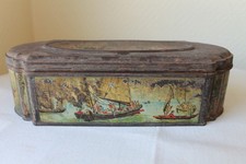 Ancienne boîte en tôle lithographiée HUNTLEY & PALMERS 1878