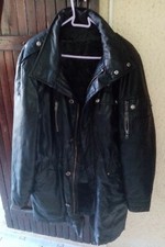 MANTEAU SKAI NOIR REDSKINS HOMME TAILLE XL DOUBLURE FOURREE PORT A PRIX COÛTANT