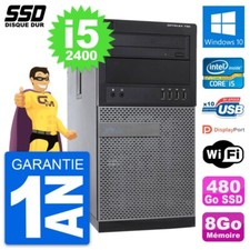 PC Tour Dell OptiPlex 790 MT Intel i5-2400 RAM 8Go SSD 480Go Windows 10 Wifi
