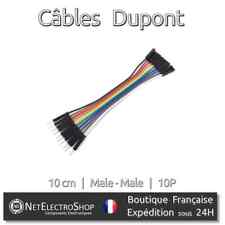 10x Cables Dupont 10cm Male/Male pour BreadBoard Arduino, Raspberry Pi
