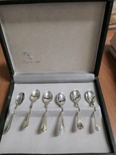 6 Cuillères Moka En ARGENT