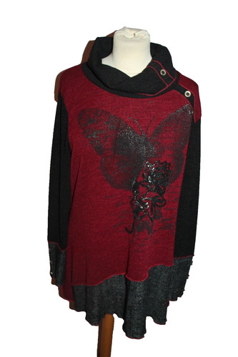 Pull tunique col roule femme - col,