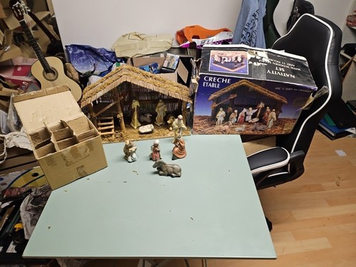 Crèche noël avec - de, étable,