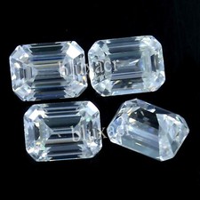 4 pièces diamant émeraude naturel 1,20 ct + D couleur VVS1 clarté excellente ...