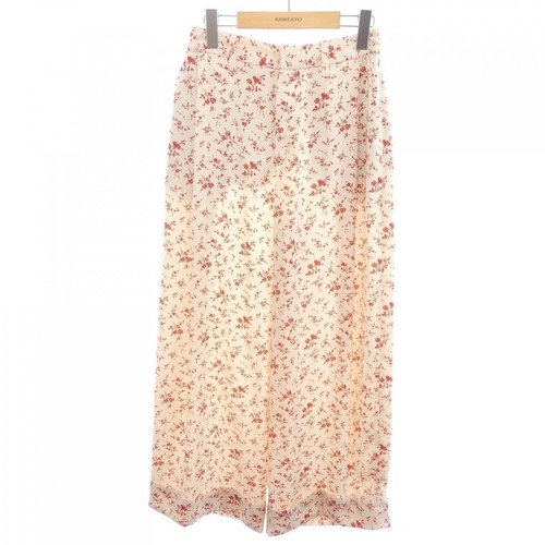 Pantalon beige fleurs - beige,
