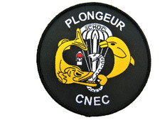 ECUSSON DES COMMANDOS PARACHUTISTES 1° CHOC PLONGEUR DU CNEC SCRATCH 95MM