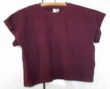 T-shirt crop top femme Taille XS, marque Divided H&M, couleur grenat, 60 % coton