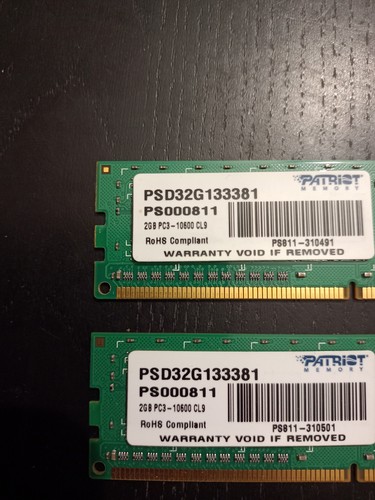Ram patriot pc3 - pc3-10600, ddr3