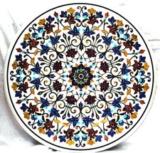 42 " Marbre Centre Dîner Table Top Handmade Incrustation Art Pour Décor Maison