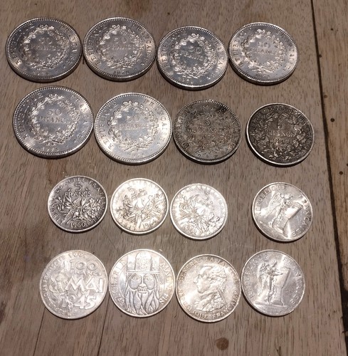 Lot monnaies argent france - lot, 16