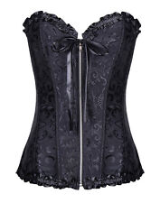 CORSET BUSTIER VICTORIEN NOIR  AVEC FERMETURE ZIPPÉE TOP HAUT SERRE TAILLE 8211 