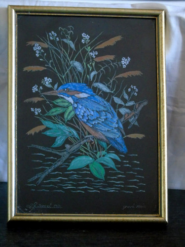 Tableau gravure sur verre