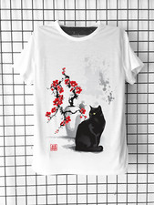 Tee-shirt Chat noir et Sakuras