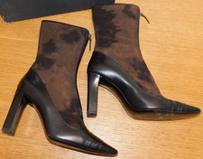 christian lacroix 40 CHAUSSURE à TALONS en CUIR bottes FERMETURE ECLAIR bottines