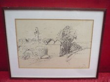 Ancienne Image Ville Signée