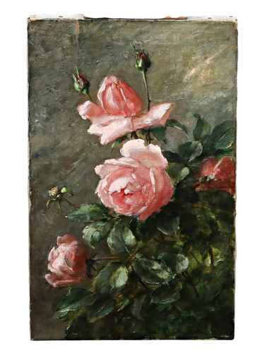 Huile sur toile roses au - toile,,