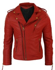 Veste/manteau en cuir rouge