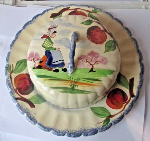 Ancien rare beurrier faïence