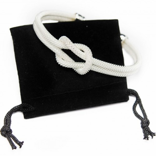 Bracelet jonc noeud - noeud, argent