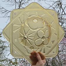 Vasque Lustre Lampe Verre Pressé Moulé Art Déco Lamp Lighting Signé Degué