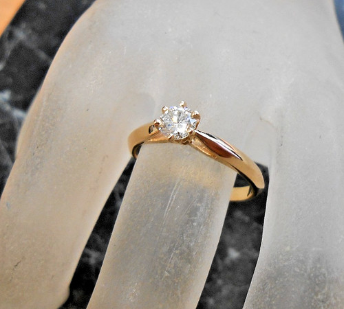 Bague solitaire jaune 18k - bague,