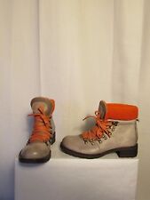boots/bottines CANDICE COOPER  cuir gris tirant sur le mastic et laine orange 36