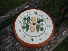 HORLOGE EMAILLEE BOIS MASSIF