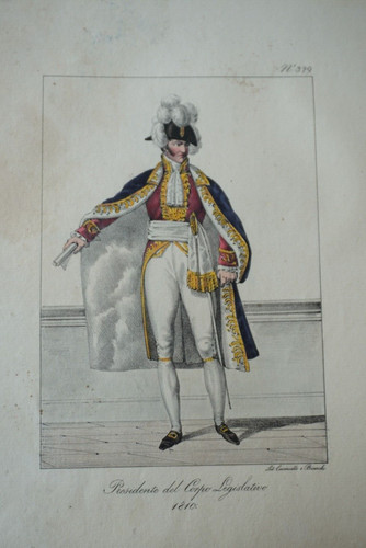Belle litho couleur costume - belle,