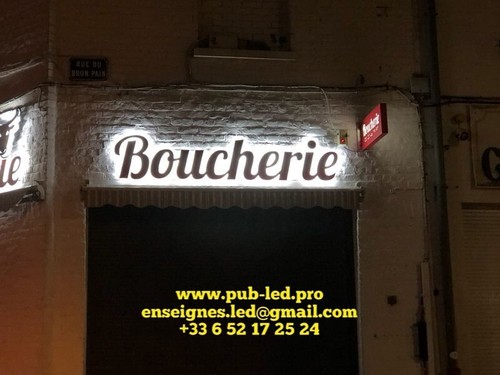Enseigne led boucherie - enseigne,