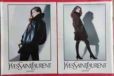 Publicité presse 1990 Fourrures Yves SAINT LAURENT & Produit de Beauté ELECTELLE