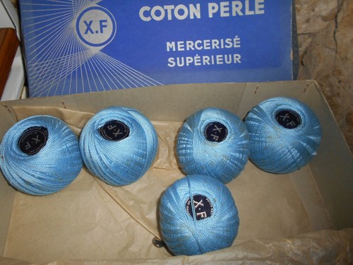 Lot pelotes coton perlé - de, 5