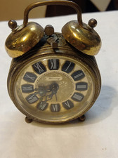 Réveil ancien mécanique Blessing – West Germany – double cloche laiton – à resta