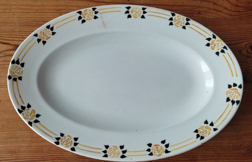 Plat ovale ancien faïencerie - plat,