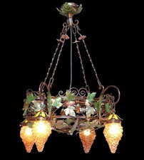 Lustre En Fer Forgé Et